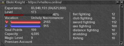 Signature for player Bleki Knight