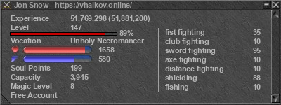 Signature for player Jon Snow