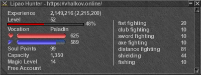 Signature for player Lipao Hunter