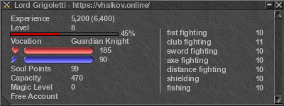 Signature for player Lord Grigoletti