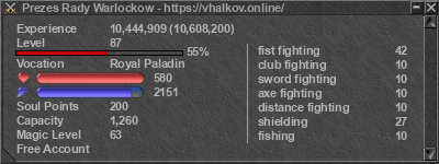 Signature for player Prezes Rady Warlockow