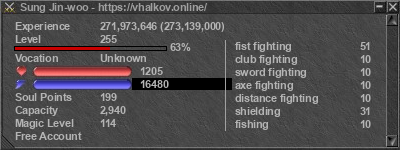 Signature for player Sung Jin-woo