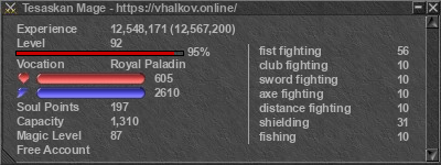 Signature for player Tesaskan Mage