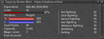 Signature for player Toporny Bloker Mort